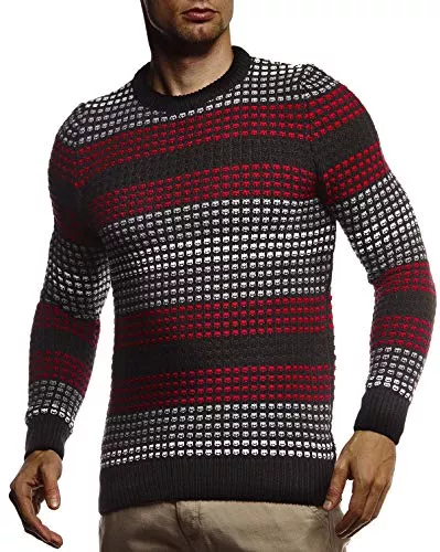 Leif Nelson Pullover & Strickmode Leif Nelson Strickpullover Herren Rundhals - Dünner Männer Strick Pullover für Winter & Sommer - Coole Crewneck Männer Pullover mit Rundkragen