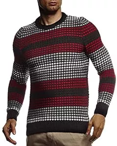 Leif Nelson Pullover & Strickmode Leif Nelson Strickpullover Herren Rundhals - Dünner Männer Strick Pullover für Winter & Sommer - Coole Crewneck Männer Pullover mit Rundkragen