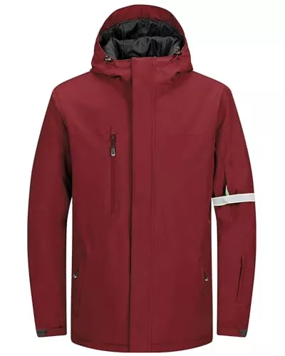 33,000ft Jacken 33,000ft Herren Skijacke Wasserdichte Winddichte Warme Outdoorjacke Winterjacke Funktionsjacke Atmungsaktive Snowboardjacke Softshell Jacke mit Kapuze