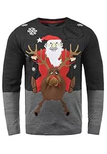 b BLEND Pullover & Strickmode Blend Deer Herren Weihnachtspullover Winter Pullover Strickpullover Weihnachtspulli mit Rundhals-Ausschnitt