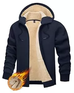 TACVASEN Jacken TACVASEN Herren Gefüttert Kapuzenpullover Hoodie Sweatjacke Fleecejacke Langarm Jacke