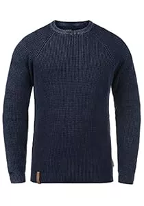 Indicode Pullover & Strickmode Indicode IDRockford Herren Pullover Strickpullover Grobstrick Pullover mit Rundhals-Ausschnitt Rippbündchen 100% Baumwolle Regular fit