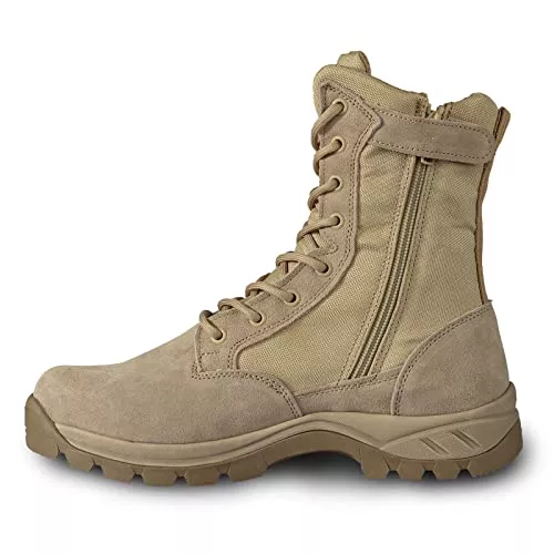 LUDEY Stiefel LUDEY Militärstiefel Herren Gemütlich Einsatzstiefel Kampfstiefel Wasserdichte Schwarze Tactical Boots Armeestiefel mit seitlichem YKK-Reißverschluss Modell-928