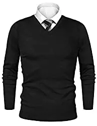 iClosam Pullover & Strickmode iClosam Pullover Herren Ausschnitt Langarm Baumwolle Sweater