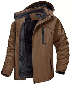 MAGCOMSEN Jacken MAGCOMSEN Herren Winter Skijacke Fleece Gefüttert Winterjacke Outdoor Verdickt Softshelljacke Wasserdicht Winddicht Jacke Atmungsaktiv Funktionsjacke mit Abnehmbarer Kapuze