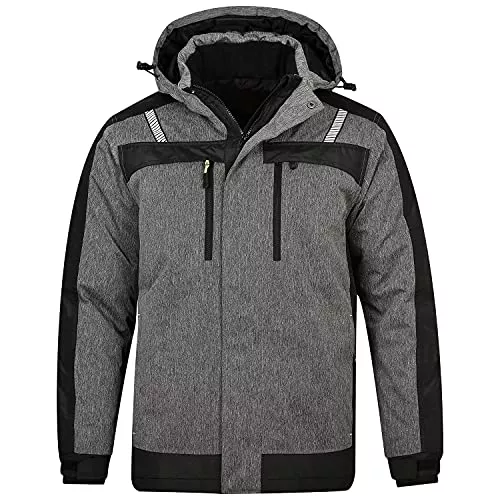 BWOLF Jacken BWOLF OLYMPIA Outdoor Jacken für Männer Arbeitsjacke Herren Winter Herren Winter Wasserdichte Winddichte Winterjacke Arbeitsjacke Warme mit Kapuze