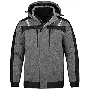 BWOLF Jacken BWOLF OLYMPIA Outdoor Jacken für Männer Arbeitsjacke Herren Winter Herren Winter Wasserdichte Winddichte Winterjacke Arbeitsjacke Warme mit Kapuze