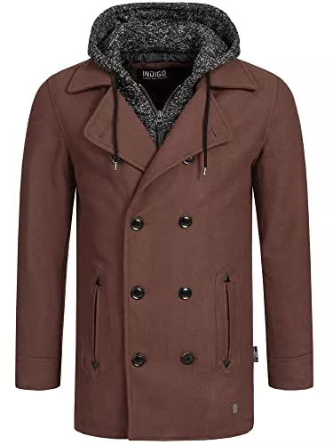 Indicode Mäntel Indicode Herren Cliff Kurzmantel mit Stehkragen | Wollmantel Herrenmantel Mantel