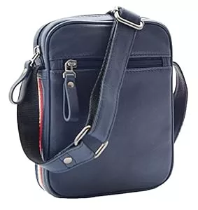 A1 FASHION GOODS Taschen & Rucksäcke A1 FASHION GOODS Herren Leder Kreuz Körper Marine Flugtasche Multi-Zip-Taschen Kleiner Beutel Fred