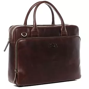 SID & VAIN Taschen & Rucksäcke SID & VAIN große Laptoptasche echt Leder - 15.4 Zoll Laptop Business-Tasche Ryan XL - Umhängetasche Aktentasche mit Laptop-Fach - Ledertasche Herren und Damen handgefertigt