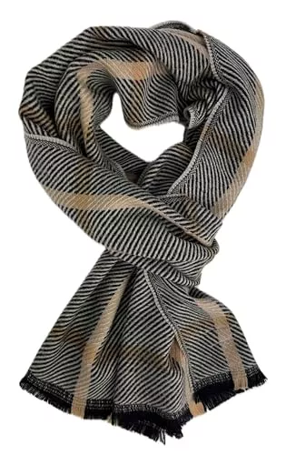 Rotfuchs Schals & Tücher Wollschal Herrenschal Winterschal warm angenehm weich Wolle Karo in beige Made in Germany