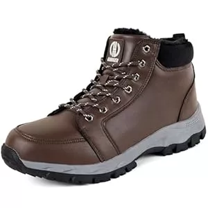 GURGER Stiefel GURGER Winterschuhe Herren Leder Winterstiefel Wasserdicht Warm Gefüttert Schneestiefel Rutschfest