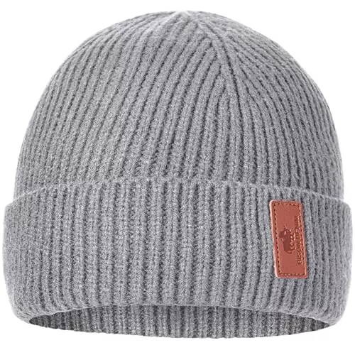 BISON DENIM Hüte & Mützen BISON DENIM Herren Strickmütze Beanie Mütze Warme Fleece Laufmütze Winddichte Wintermütze Unisex-Mütze