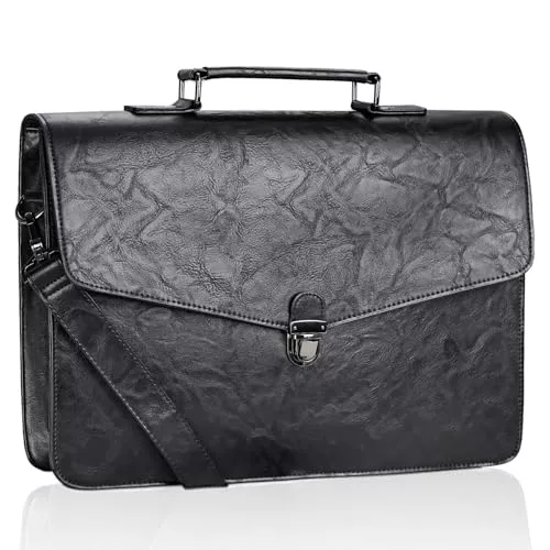 ESTARER Taschen & Rucksäcke ESTARER Aktentasche Herren Leder, Laptoptasche 15.6 Zoll Groß Business Arbeitstasche für Arbeit, College, Reisen