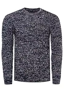 R-Neal Pullover & Strickmode Streetwear Pullover Herren Strick Basic Rundhals Strickpullover Langarm Biker Schlicht Casual 367-A