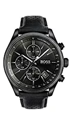 BOSS Uhren BOSS Herren Quarz Armbanduhr mit Lederarmband