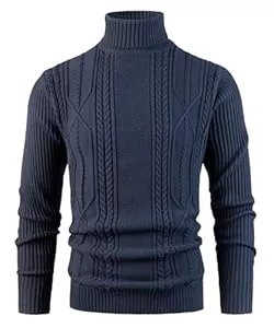 Btmpmcs Pullover & Strickmode Btmpmcs Herren Rollkragen Pullover Kabelstrick Lässig Warm Langärmelig Sweater Slim fit Basic Männer Pullover Winterpullover Warm Oberteile