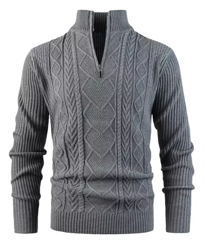 Btmpmcs Pullover & Strickmode Btmpmcs Pullover Herren 1/4 Zip Neck Rollkragenpullover Stehkragen Strickpullover Langarm Warmer Pulli Solid Arbeitspullover Feinstrick Sweater Winterpullover Sweatshirt Pullover mit Reißverschluss