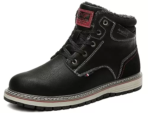 ARRIGO BELLO Stiefel ARRIGO BELLO Winterschuhe Herren Winterstiefel Gefüttert Stiefel Boots Stiefeletten Leder Rutschfeste Warme Arbeitsschuhe Trekking Wanderschuhe 41-46