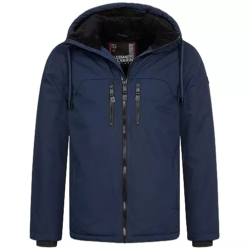 ALESSANDRO SALVARINI Jacken ALESSANDRO SALVARINI Herren Winter Jacke warm Winterjacke Teddyfell Kapuze AS-332