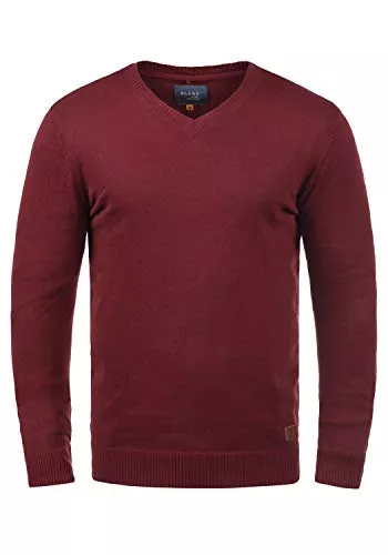 b BLEND Pullover & Strickmode Blend BHLasse Herren Strickpullover Feinstrick Pullover mit V-Ausschnitt Baumwollmischung Regular fit