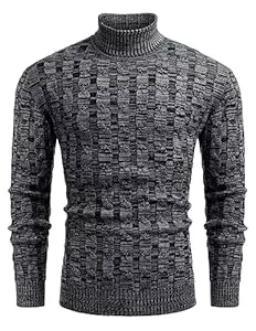 COOFANDY Pullover & Strickmode COOFANDY Herren Rollkragen Pullover Basic Strickpullover Zopfmuster Sweatershirt Männer Pullover Sweater Roll Neck Langarmshirt