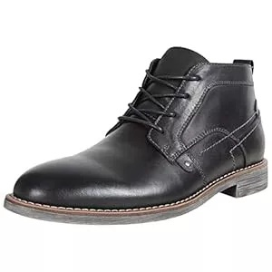 ANUFER Stiefel ANUFER Herren Jahrgang Echtleder Stiefeletten Schnüren Motorrad Chukka Stiefel