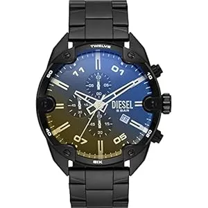 Diesel Uhren Diesel Spiked Uhr für Herren, Chronographenwerk mit Silikon-, Edelstahl- oder Lederarmband