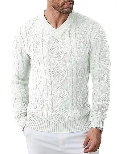 COOFANDY Pullover & Strickmode COOFANDY Herren Pullover Winter V-Ausschnitt Slim fit Strickpullover Warm Feinstrick Pullover Sweater für Männer
