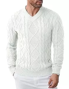 COOFANDY Pullover & Strickmode COOFANDY Herren Pullover Winter V-Ausschnitt Slim fit Strickpullover Warm Feinstrick Pullover Sweater für Männer