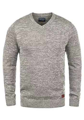 b BLEND Pullover & Strickmode Blend BHDansel Herren Strickpullover Feinstrick Pullover mit V-Ausschnitt Rippbündchen Baumwollmischung Regular fit
