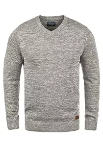 b BLEND Pullover & Strickmode Blend BHDansel Herren Strickpullover Feinstrick Pullover mit V-Ausschnitt Rippbündchen Baumwollmischung Regular fit