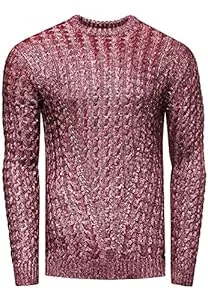 R-Neal Pullover & Strickmode Herren Strick-Pullover Strick-Pulli Rundhals Moderner Woll-Pullover Langarm-Sweatshirt Slim Fit Shining 355