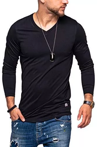 JACK &amp; JONES Langarmshirts JACK &amp; JONES Herren Langarmshirt Infinity Longshirt V-Neck T-Shirt Casual Basic