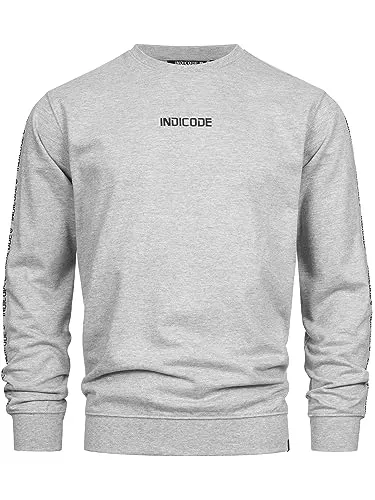Indicode Pullover & Strickmode Indicode Herren INKorbin Sweatshirt mit RIPP-Bündchen und Rundhals-Ausschnitt | Sweater aus Baumwoll-Mix