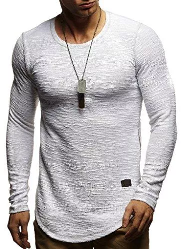 Leif Nelson Langarmshirts Leif Nelson Herren Rundhals-Ausschnitt Schwarzer Männer Longsleeve dünner Pulli Sweatshirt Langarmshirt Crew Neck Jungen Hoodie T-Shirt Langarm Oversize