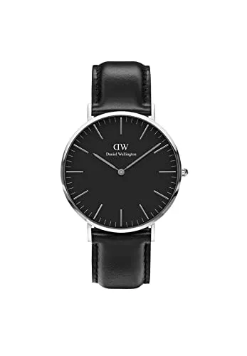 Daniel Wellington Uhren Daniel Wellington Classic Sheffield, Schwarz/Silber Uhr, 40mm, Leder, für Herren