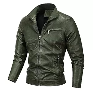 Generisch Jacken Herren Lederjacke, Leather Jacket Mit Reißverschluss Casual Klassisch Lederjacke Echtleder Wildleder Biker Windbreaker Herren Herren Bomberjacke Mit Kapuze Winterjacke Geeignet für Schulanfänger