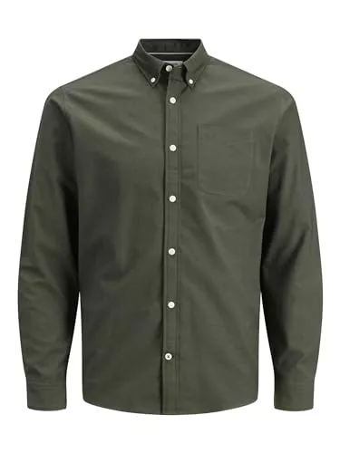 JACK & JONES Hemden JACK & JONES Erwachsener Herren Slim Fit Freizeithemd 100% Baumwolle Langarm Kariert Navy M