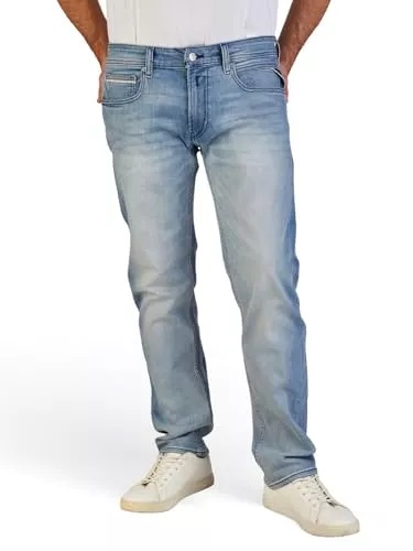 Replay Jeans Replay Jeans Herren Stretch Straight Fit Grover Jeanshose Hose Denim Blau 29 30 31 32 33 34 36 38 40