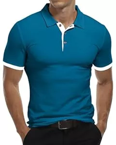 KUYIGO Poloshirts KUYIGO Herren Lang&amp;Kurzarm Polo Shirts Baumwolle Sommer Tops Slim Fit Solide Farbe Basic Golf Tennis Sport Polo Shirts S-XXL