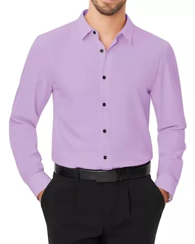 J.VER Hemden J.VER Herren Hemd Regular Fit Businesshemd Unifarben Stretch Freizeithemd Faltenfrei Geschäftsleute Shirt Klassische Alltag Oberhemden