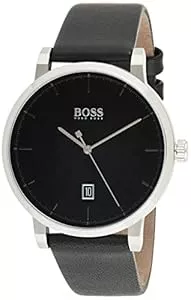 BOSS Uhren BOSS Analog Quarzuhr für Herren mit Schwarzes Lederarmband - 1513790