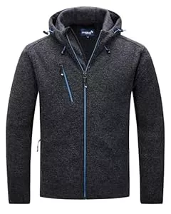 Scheibler Jacken Scheibler Herren Strickjacke Reißverschluss Hoodie mit Kapuze Stehkragen Sportliche Sweatjacke Weichem Fleecefutter Arbeitsjacke Langarm Freizeit Übergangsjacke