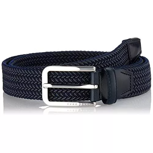 BOSS Gürtel BOSS Herren Clorio Gewebter Stretchgürtel mit Lederbesatz