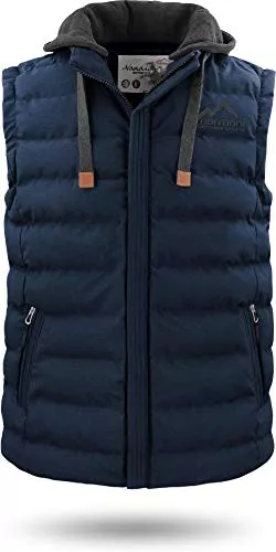 normani Westen normani Herren Weste Steppweste mit Swaet Kapuze und Stehkragen - Outdoor Weste mit Wasserdichten Reißverschlüssen