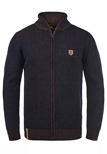 Indicode Strickjacken Indicode IDAndy Herren Strickjacke Cardigan Grobstrick Pullover mit Stehkragen Reißverschluss Baumwollmischung Regular fit