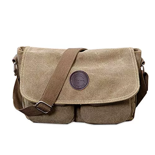 FANDARE Taschen & Rucksäcke FANDARE Unisex Umhängetasche Leinwand Schultertasche 7.9 inch iPad Tasche Vintage Canvas Messenger Tasche für Damen/Herren