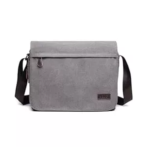 KONO Taschen & Rucksäcke KONO Messenger Bag Canvas Laptop Umhängetasche für 13 Zoll Wasserdichte Schultasche, Geschenke für Männer Frauen