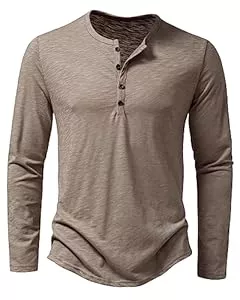 MakingDa Langarmshirts Hemd Herren Langarm/Kurzarm Henley Shirts Männer Freizeithemd Sommer Casual Leicht Slim Fit Henley-Hemd Sommerhemd